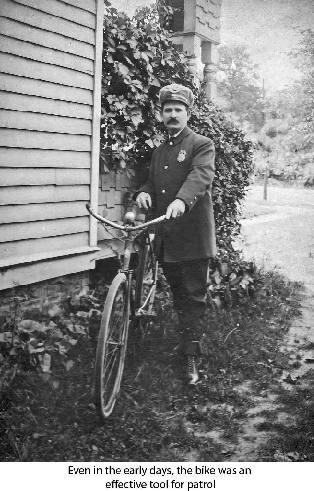 Patrol officer with his bike