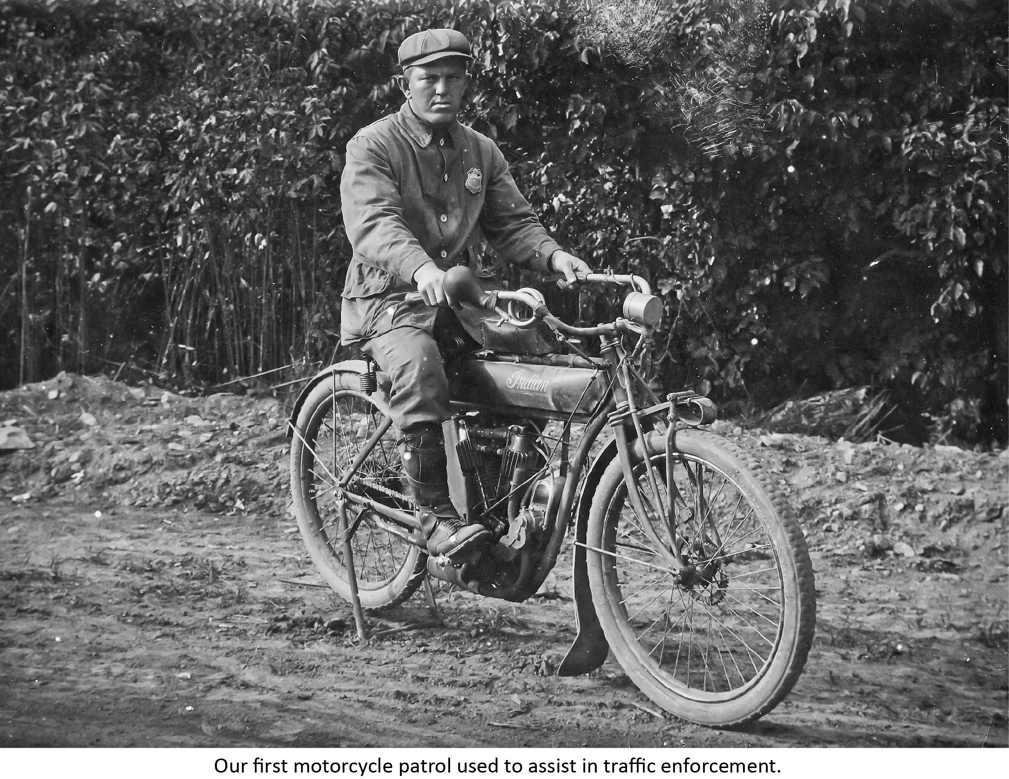 First motorcycle patrol used to assist in traffic enforcement